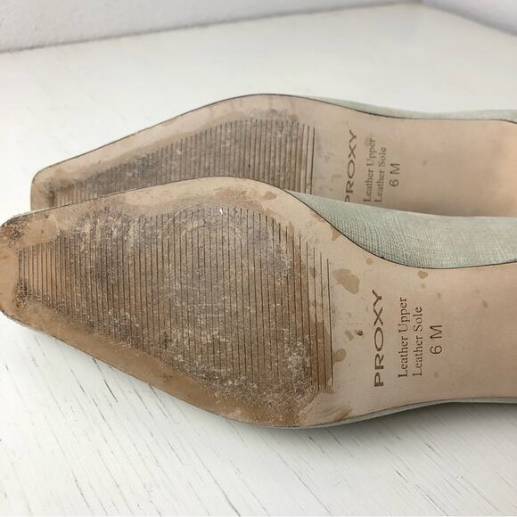 Proxy Viola linen leather beige kitten heel shoe size 6 - Picture 9 of 13